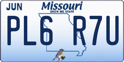 MO license plate PL6R7U