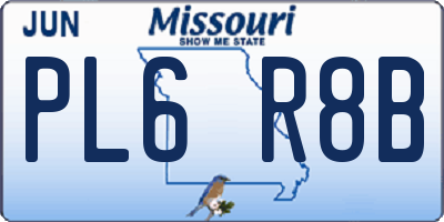 MO license plate PL6R8B