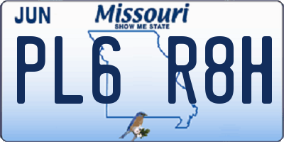 MO license plate PL6R8H