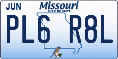 MO license plate PL6R8L
