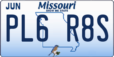 MO license plate PL6R8S