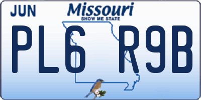 MO license plate PL6R9B