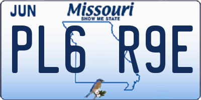 MO license plate PL6R9E