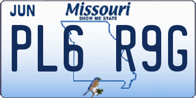 MO license plate PL6R9G