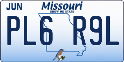 MO license plate PL6R9L
