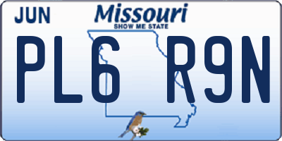 MO license plate PL6R9N