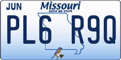 MO license plate PL6R9Q