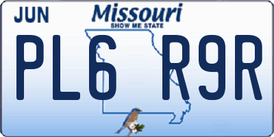 MO license plate PL6R9R