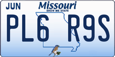 MO license plate PL6R9S