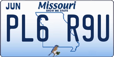 MO license plate PL6R9U