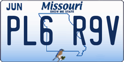 MO license plate PL6R9V