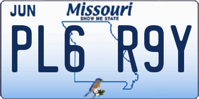 MO license plate PL6R9Y