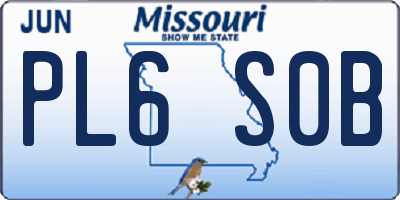 MO license plate PL6S0B