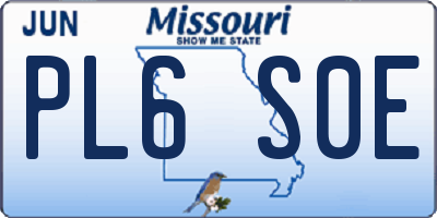 MO license plate PL6S0E