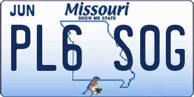 MO license plate PL6S0G