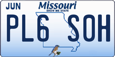 MO license plate PL6S0H