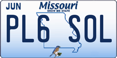 MO license plate PL6S0L
