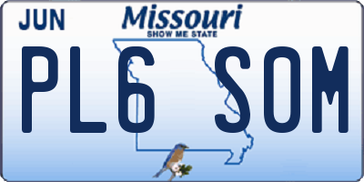 MO license plate PL6S0M