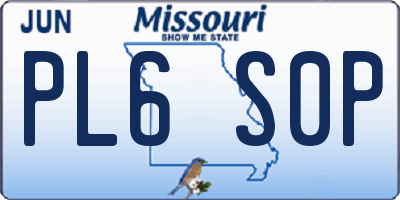 MO license plate PL6S0P