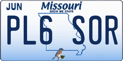 MO license plate PL6S0R