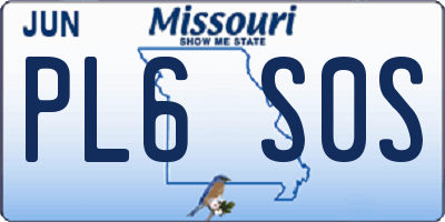 MO license plate PL6S0S