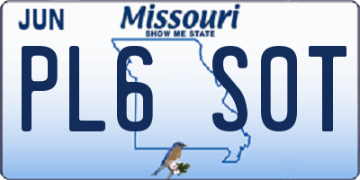 MO license plate PL6S0T