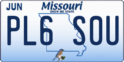 MO license plate PL6S0U