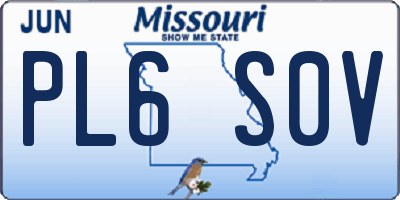 MO license plate PL6S0V