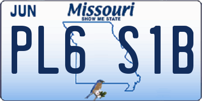 MO license plate PL6S1B
