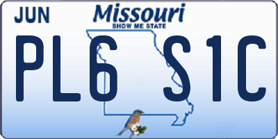 MO license plate PL6S1C