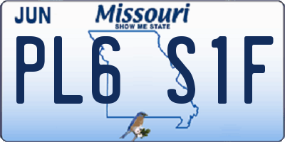 MO license plate PL6S1F