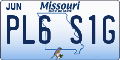 MO license plate PL6S1G