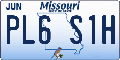 MO license plate PL6S1H