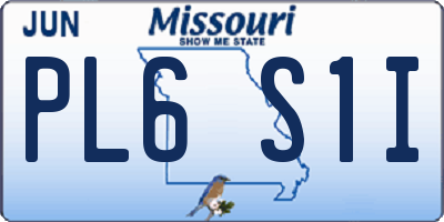 MO license plate PL6S1I