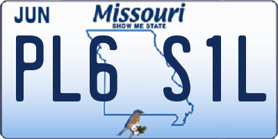 MO license plate PL6S1L
