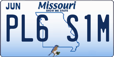 MO license plate PL6S1M