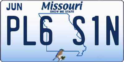 MO license plate PL6S1N
