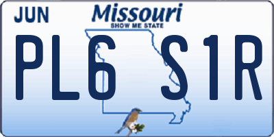 MO license plate PL6S1R