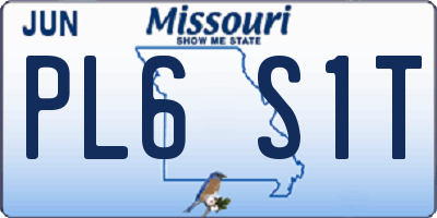 MO license plate PL6S1T