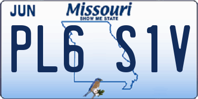 MO license plate PL6S1V