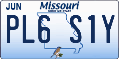 MO license plate PL6S1Y