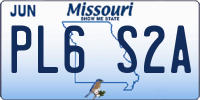 MO license plate PL6S2A