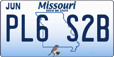 MO license plate PL6S2B