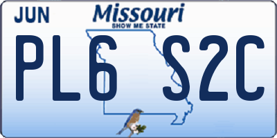 MO license plate PL6S2C