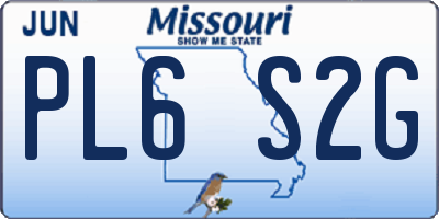 MO license plate PL6S2G
