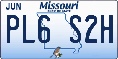 MO license plate PL6S2H