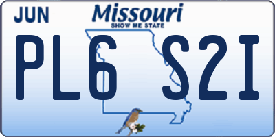 MO license plate PL6S2I