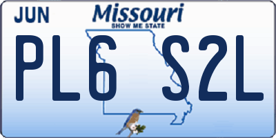 MO license plate PL6S2L
