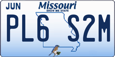 MO license plate PL6S2M