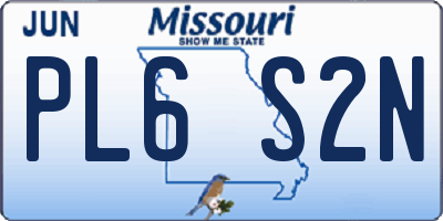 MO license plate PL6S2N